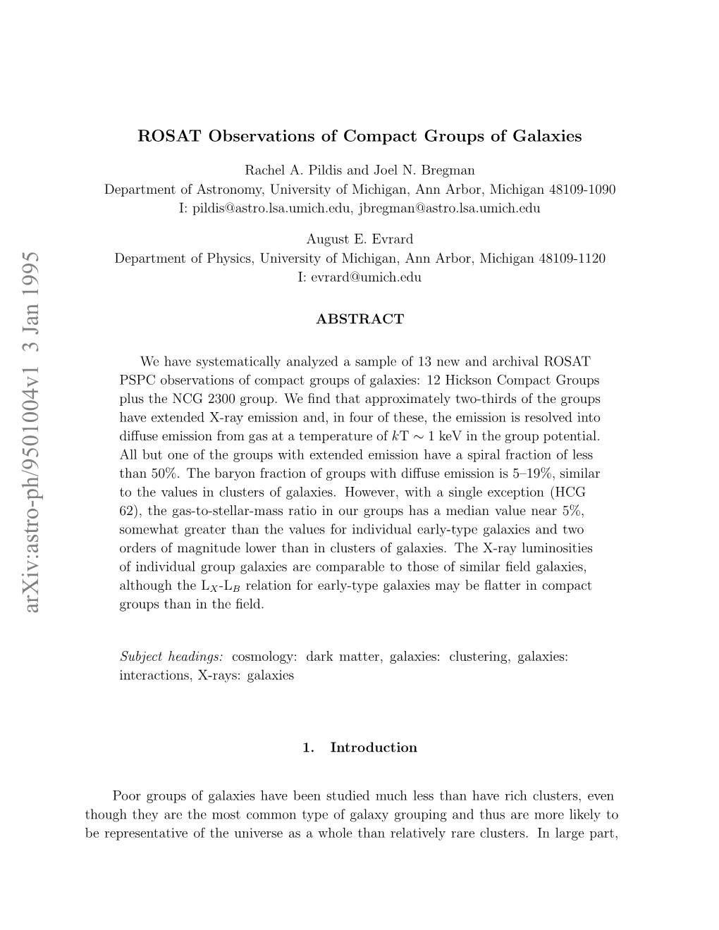 ROSAT Observations of Compact Groups of Galaxies