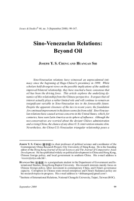 Sino-Venezuelan Relations: Beyond Oil