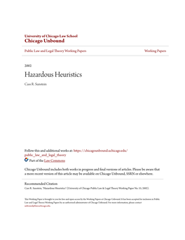 Hazardous Heuristics Cass R