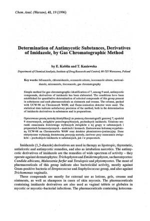 Determination of Antimycotic Substances, Derivatives