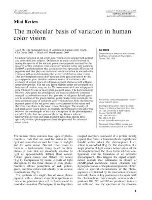The Molecular Basis of Variation in Human Color Vision