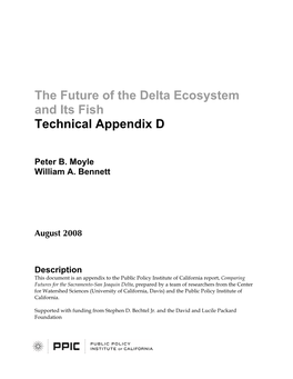 Appendix D. the Future of the Delta Ecosystem and Its Fish