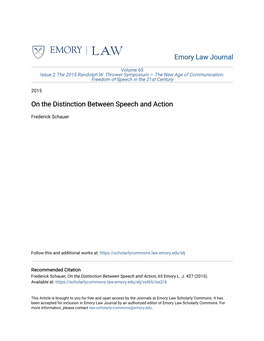 On the Distinction Between Speech and Action