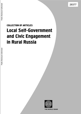 Rural Russia Public Disclosure Authorized Public Disclosure Authorized