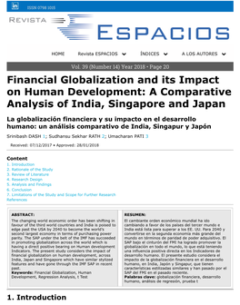 Financial Globalization and Its Impact on Human Development: a Comparative Analysis of India, Singapore and Japan