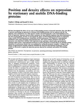 Position and Density Effects on Repression by Stanonary and Mobile DNA-Binding Proteins