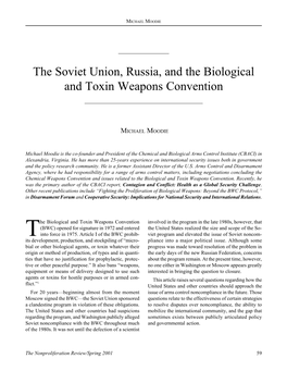 The Soviet Union, Russia, and the Biological and Toxin Weapons Convention