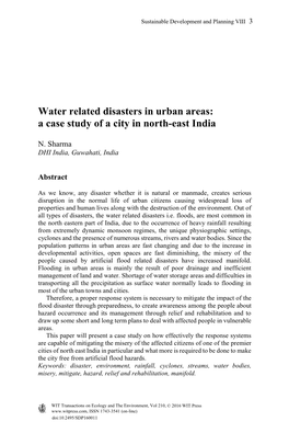 Water Related Disasters in Urban Areas: a Case Study of a City in North-East India