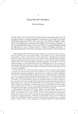 1 King Harold's Daughter