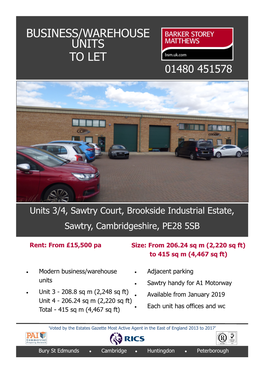 Business/Warehouse Units to Let