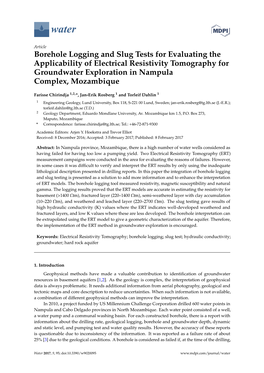 Borehole Logging and Slug Tests for Evaluating the Applicability of Electrical Resistivity Tomography for Groundwater Exploration in Nampula Complex, Mozambique