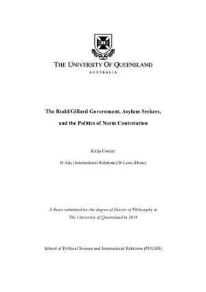 The Rudd/Gillard Government, Asylum Seekers, and the Politics of Norm