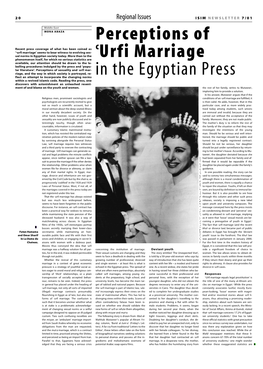 Perceptions of Cu R F I M a R R I a G E in the Egyptian Press