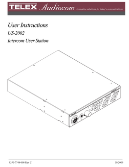 User Instructions US-2002 Intercom User Station