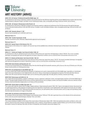 Art History (Arhs)
