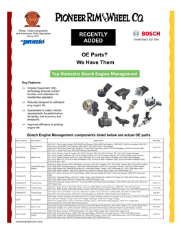 BOSCH RECENTLY ADDED OE ENG MGMT 8-7-2019-2.Pub