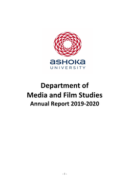 Department of Media and Film Studies Annual Report 2019-2020