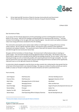 To: Rt Hon Sajid Javid MP, Secretary of State for Housing, Communities & Local Government Rt Hon Greg Clark MP, Secretary O