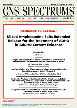 Mixed Amphetamine Salts Extended Release for the Treatment of ADHD in Adults: Current Evidence