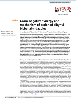 Gram-Negative Synergy and Mechanism of Action of Alkynyl