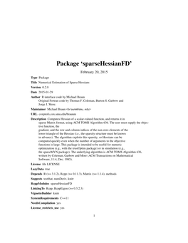 Package 'Sparsehessianfd'