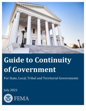 FEMA Guide to Continuity of Government for State, Local