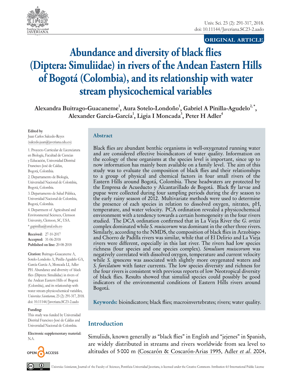 Abundance and Diversity of Black Flies