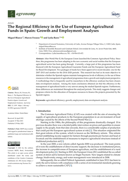 The Regional Efficiency in the Use of European Agricultural Funds in Spain