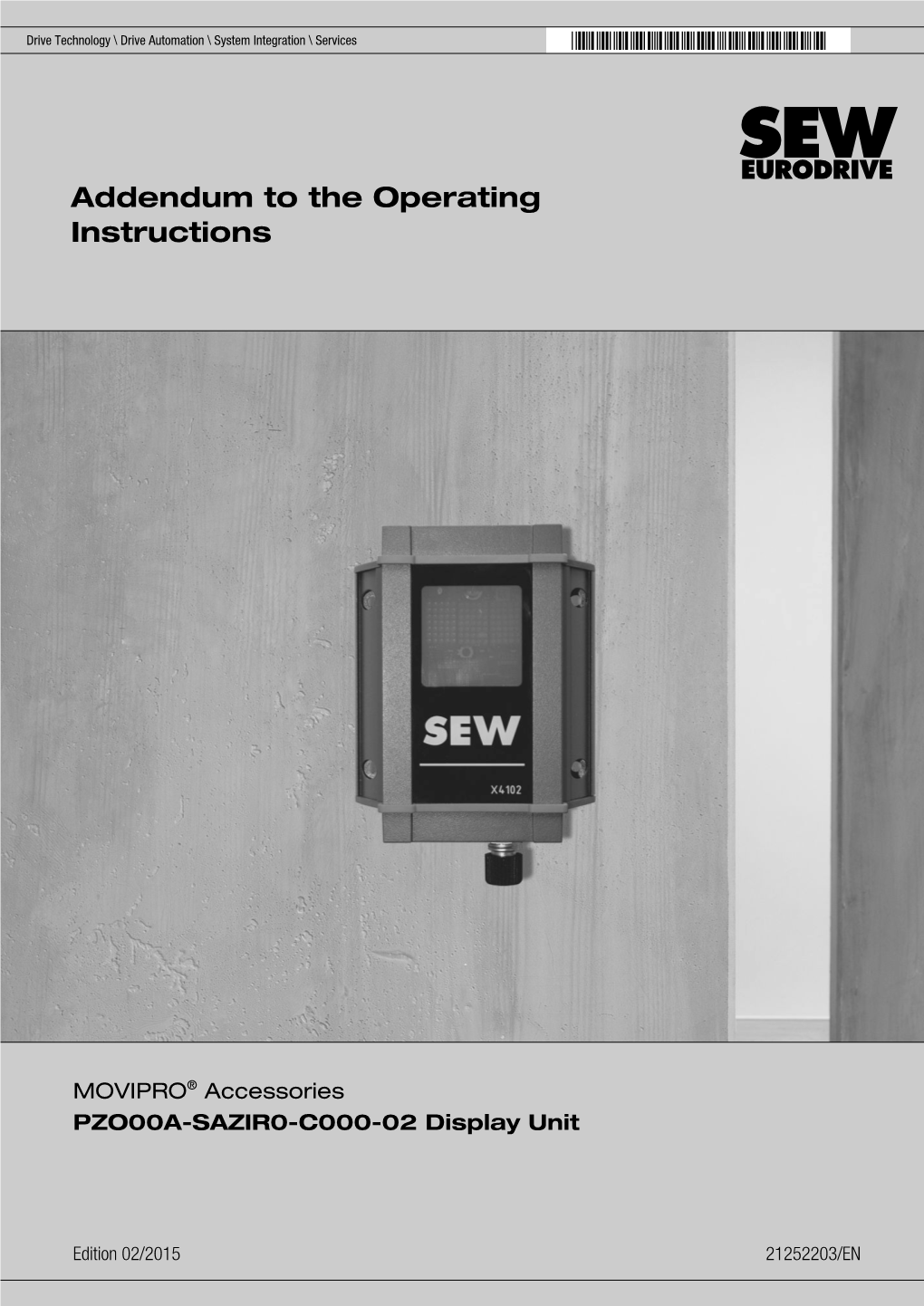 Addendum to the Operating Instructions PZO00A-SAZIR0-C000