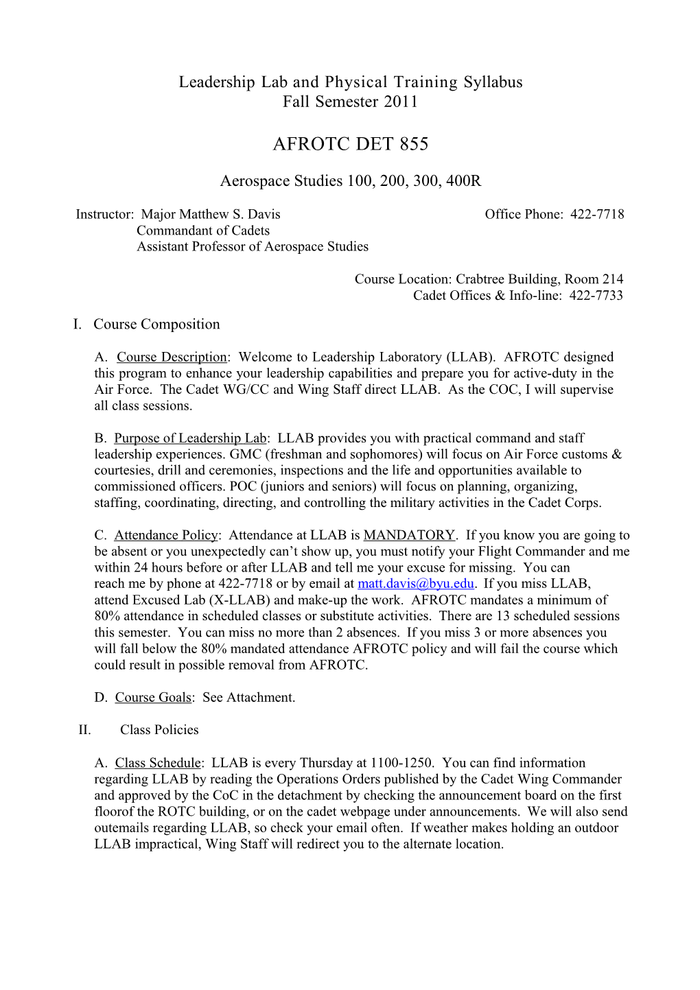 Leadership Lab Syllabus Winter 2009