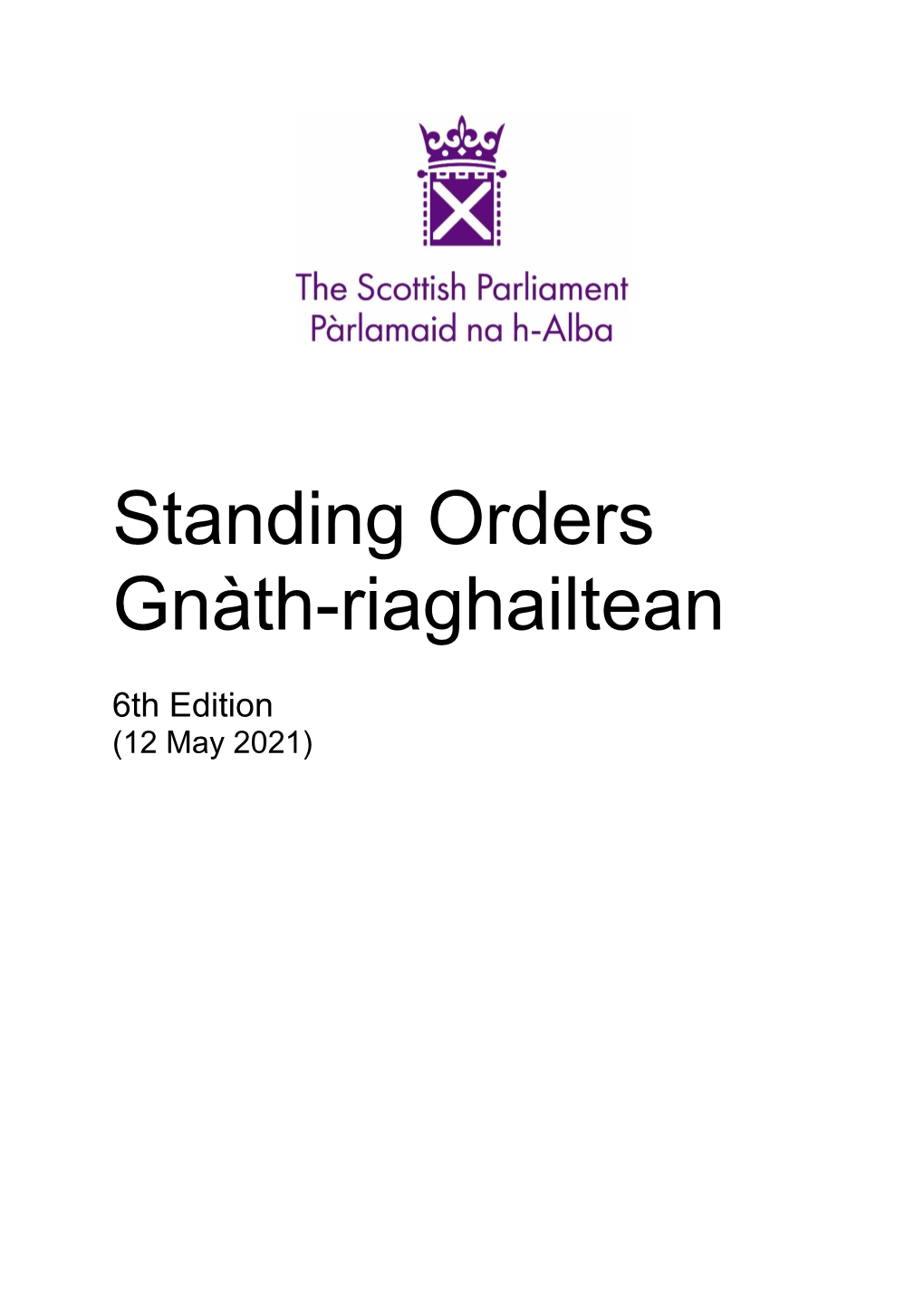 Standing Orders Gnàth-Riaghailtean