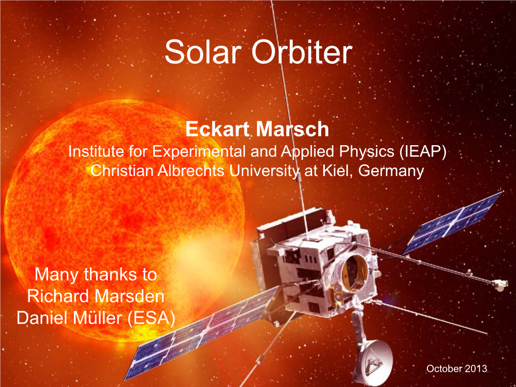 SOLAR ORBITER Solar Orbiter