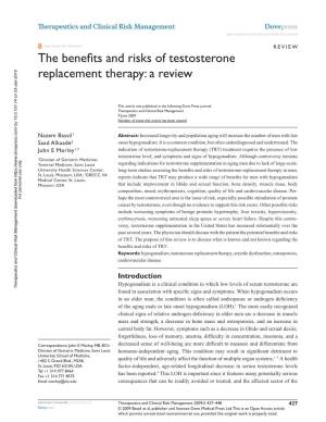 The Benefits and Risks of Testosterone Replacement Therapy: a Review