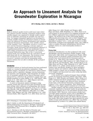 An Approach to Lineament Analysis for Groundwater Exploration in Nicaragua