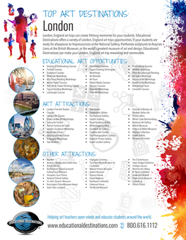 London London, England Art Trips Can Create Lifelong Memories for Your Students