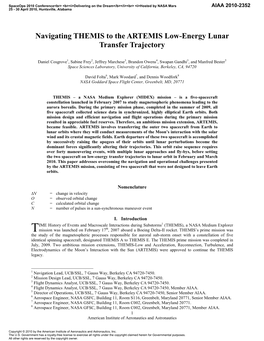 Navigating THEMIS to the ARTEMIS Low-Energy Lunar Transfer Trajectory