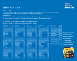 Taxi Information Willkommen in Tirol Die Taxilenker Haben Beförderungspflicht
