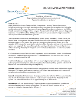 Ahus COMPLEMENT PROFILE