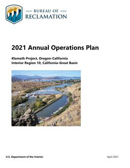 Klamath Project 2021 Annual Operations Plan