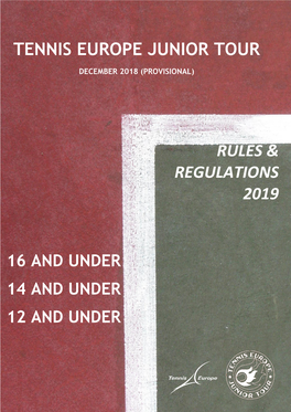 Tennis Europe Junior Tour Rules & Regulations 2019