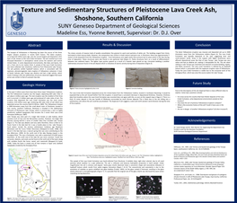 Texture and Sedimentary Structures of Pleistocene Lava Creek Ash