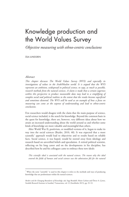 Knowledge Production and the World Values Survey Objective Measuring with Ethno-Centric Conclusions