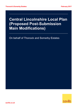 Central Lincolnshire Local Plan (Proposed Post-Submission Main Modifications)