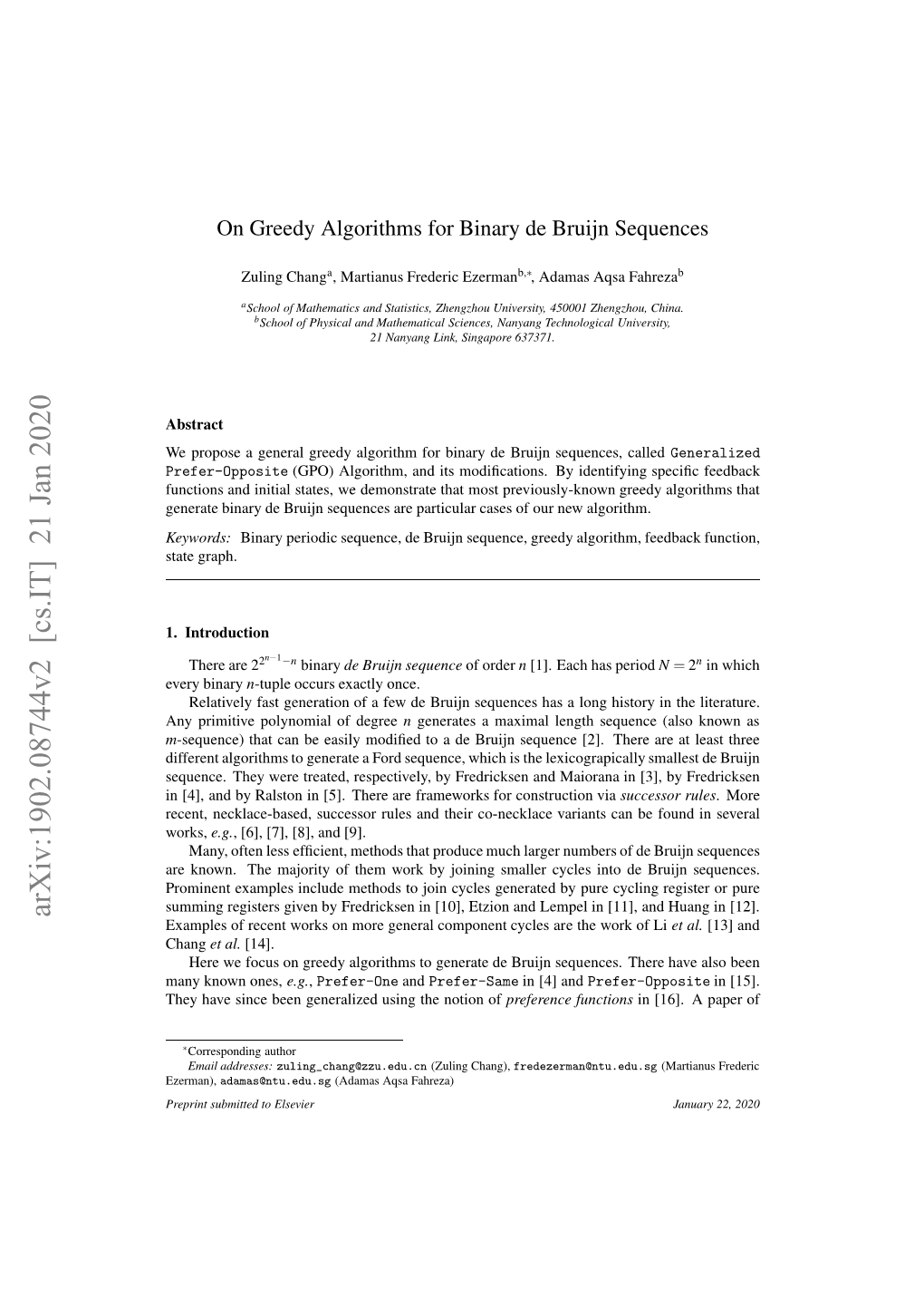 On Greedy Algorithms for Binary De Bruijn Sequences