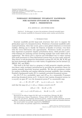 Normally Hyperbolic Invariant Manifolds for Random Dynamical Systems: Part I - Persistence