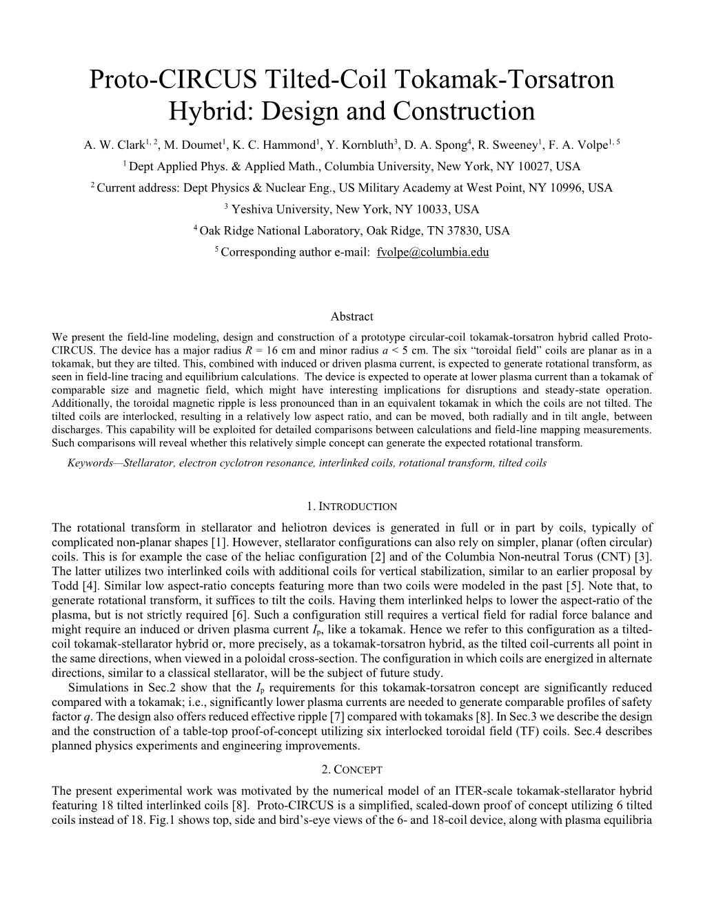 Proto-CIRCUS Tilted-Coil Tokamak-Torsatron Hybrid: Design and Construction