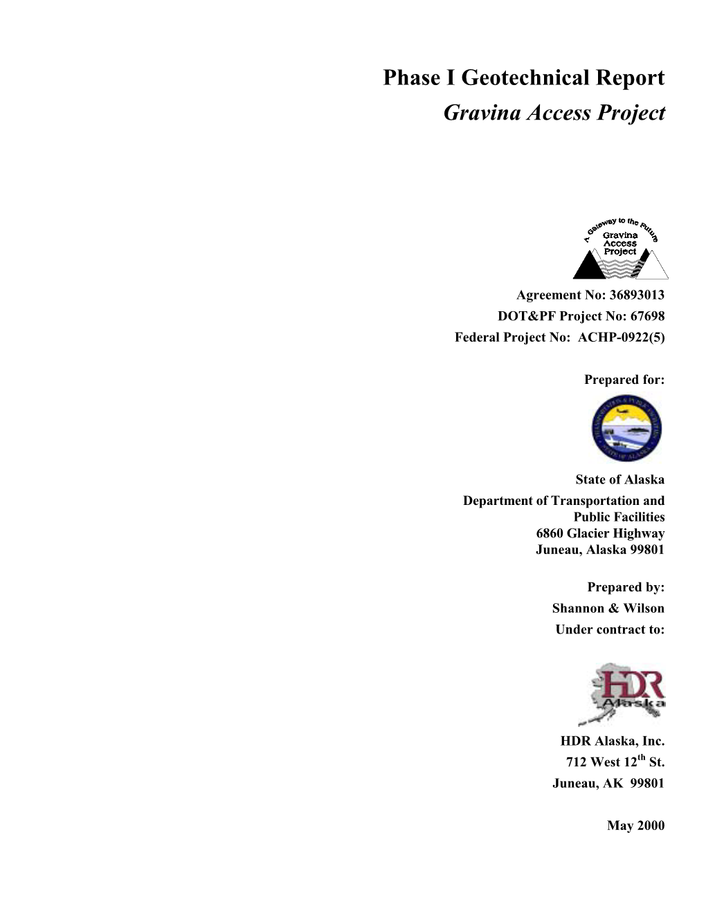 Geotechnical Report Gravina Access Project