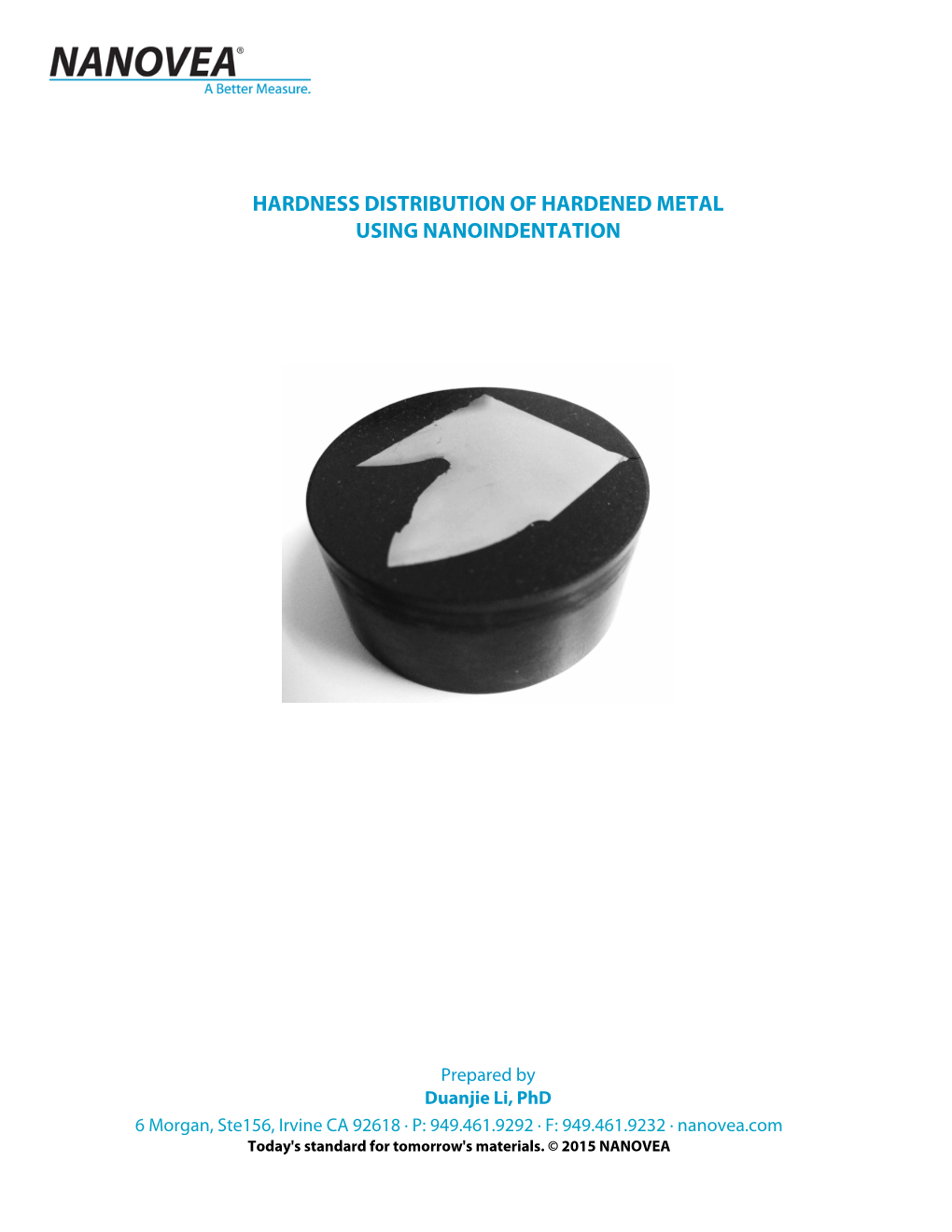 Hardness Distribution of Hardened Metal Using Nanoindentation