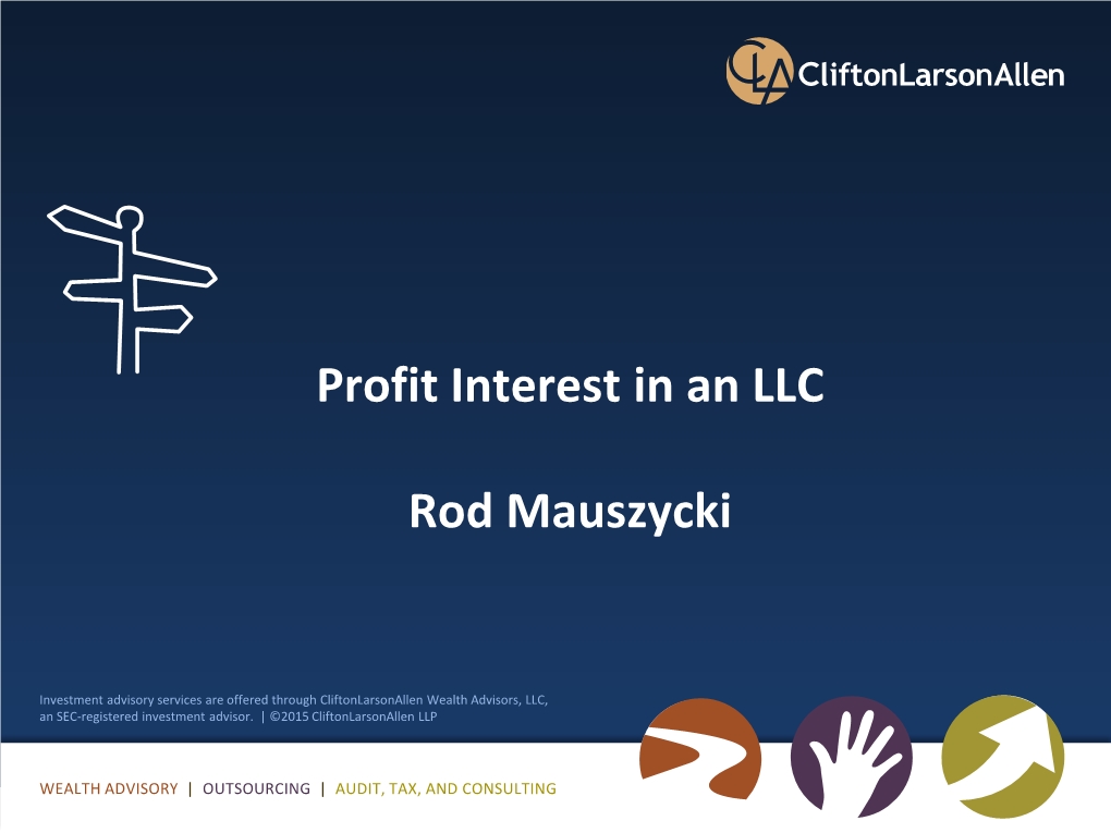 Profit Interest in an LLC Rod Mauszycki