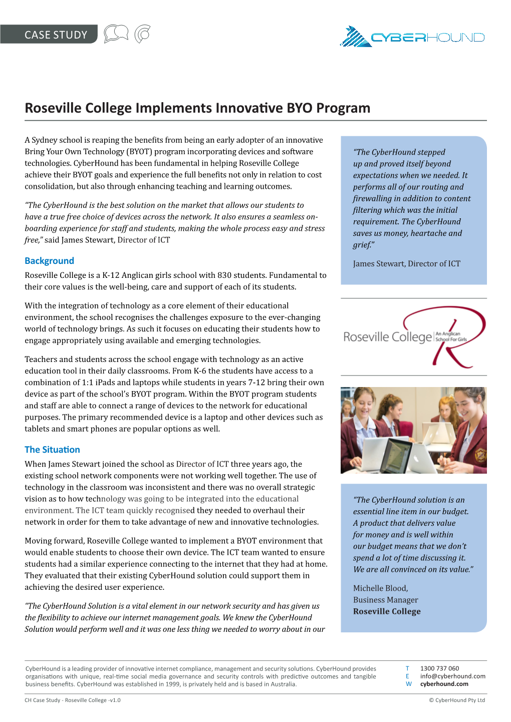 Roseville College Implements Innovative BYO Program